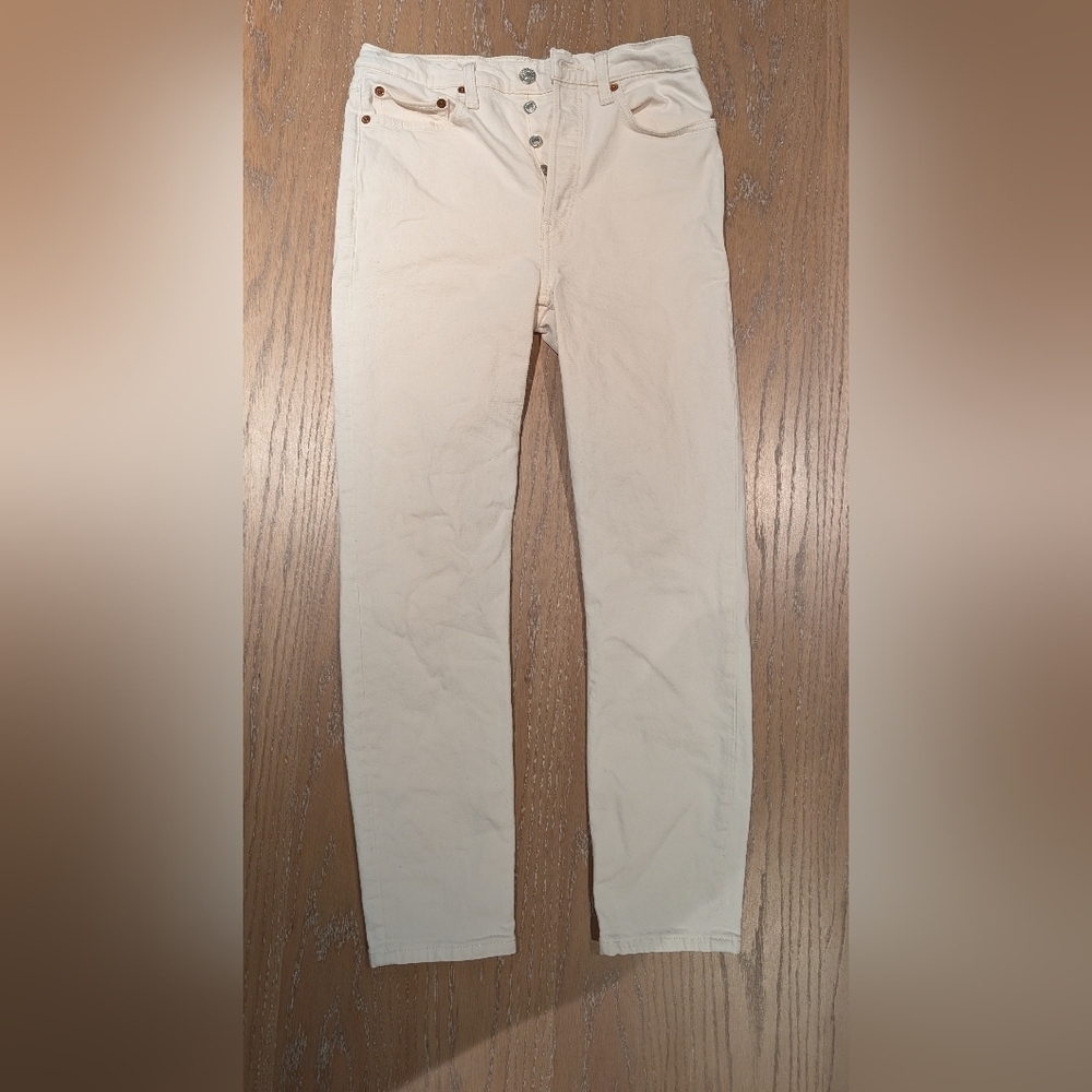 RE/DONE 90s High Rise Ankle Crop Vintage White - Picture 2 of 4